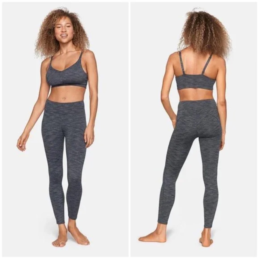 Outdoor Voices Grey Space Dye Warm Up Leggings
